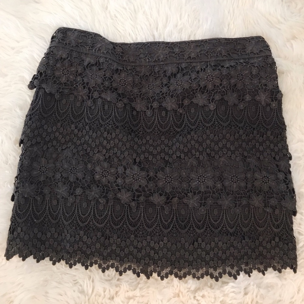 Dark brown, lace, mini skirt